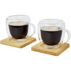 Seasons Dubbelwandige Koffieglazen 250 Ml - 2 St - Incl. Onderzetters