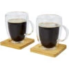 Seasons Dubbelwandige Koffieglazen 350 Ml - 2 St - Incl. Onderzetters