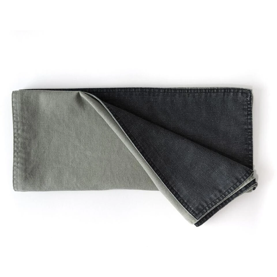 Dutch Rose Tafelloper 40x150 Cm Dubbelzijdig Groen-grijs - Afbeelding 2