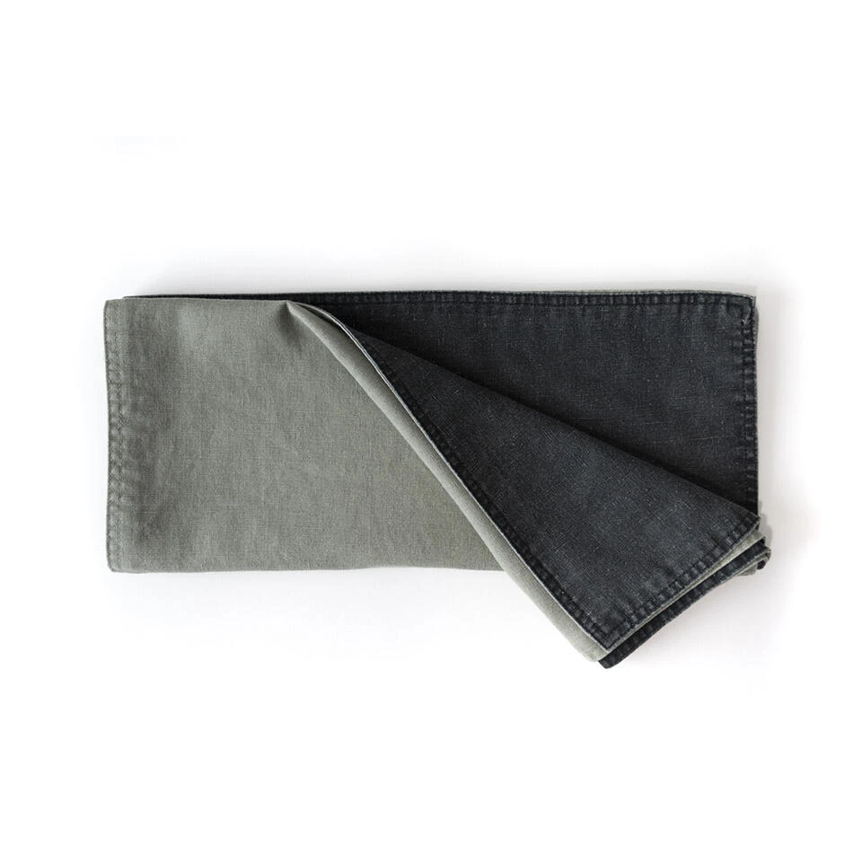 Dutch Rose Tafelloper 40x150 Cm Dubbelzijdig Groen-grijs