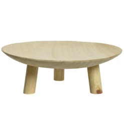 Decoris Fruitschaal Op Voet - Hout - 30 X 10 Cm