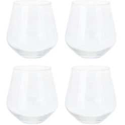 Excellent Houseware Whiskey Glazen - 4x - Transparant - 450 Ml