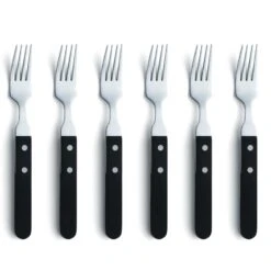 Amefa Pizza - 6 Steakvorken - Zwart