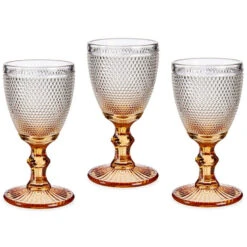 Vivalto - Luxe Wijnglazen Monaco Serie Set 6x Op Gouden Voet 240 Ml