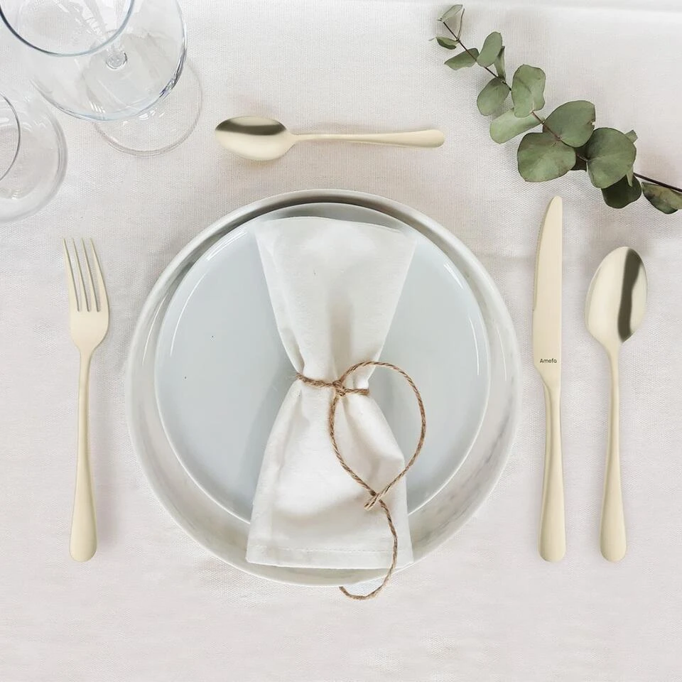 Amefa Austin - 24-delige Bestekset Voor 6 Personen - Mat Champagne - Afbeelding 2