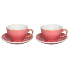 Egg Cappuccinokop Met Schotel - Set Van 2 - 250ml - Berry