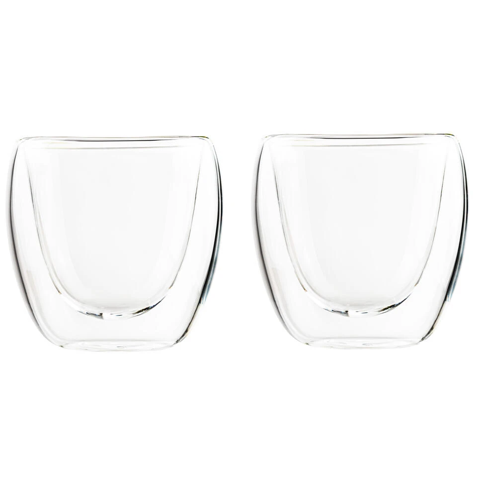 HI Koffieglazen Dubbelwandig - Set 2x - Espresso - 80 Ml