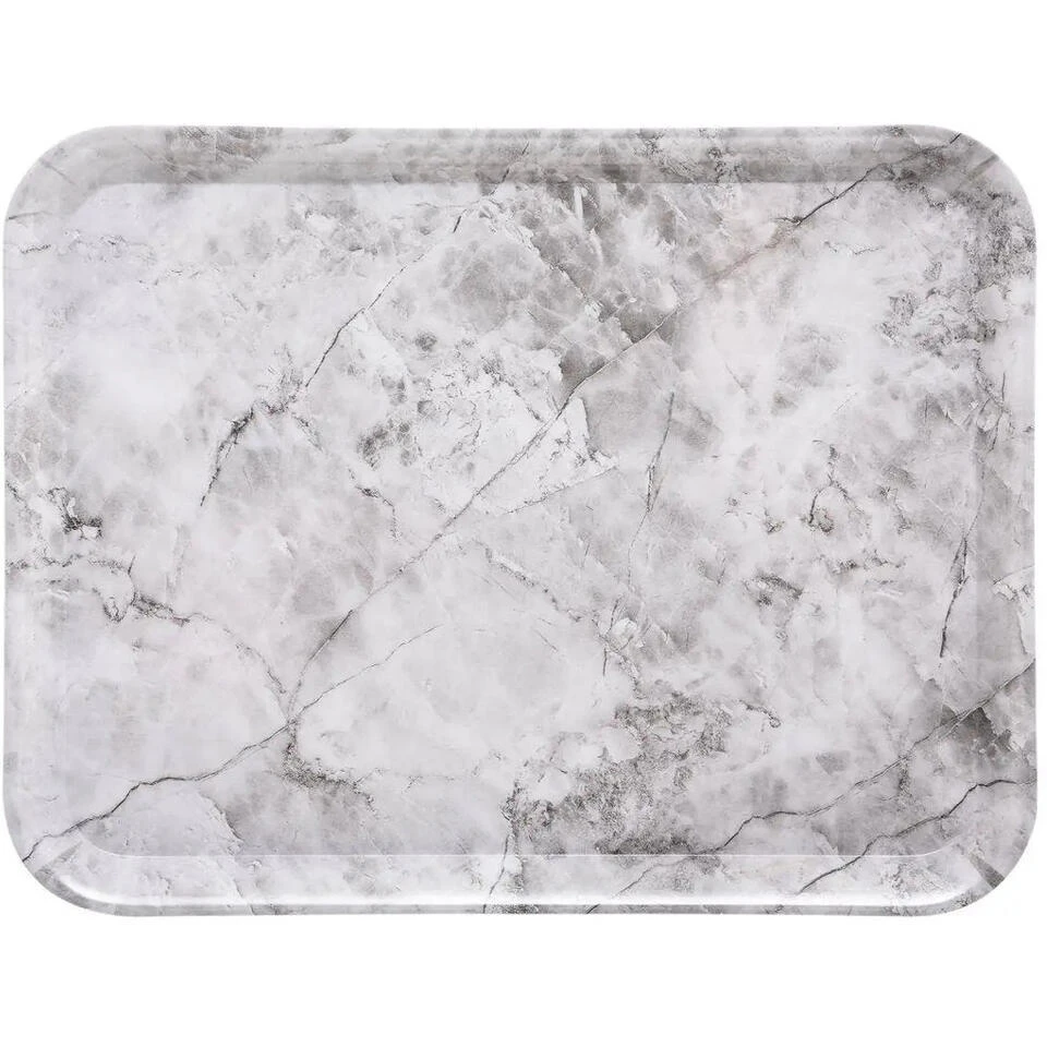 5Five Dienblad/serveer Tray Marble - Melamine - Creme Wit - 33 X 43cm - Afbeelding 2