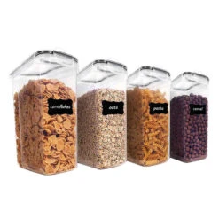 LW Collection Voorraadpotten 4 Stuks 4L Met Stickers