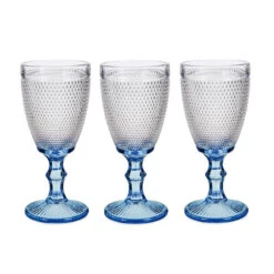 Vivalto - Luxe Wijnglazen Monaco Serie Set 6x Op Blauwe Voet 240 Ml