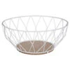 5Five Fruitmand/fruitschaal - Draad Metaal - Wit - Dia 28 Cm