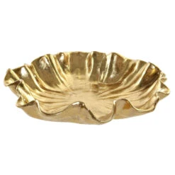 Items Tafel Schaal - Goud - Kunststof - 33 Cm