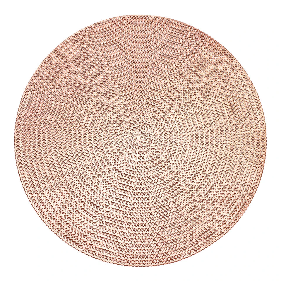 Krumble Placemat Rond - PVC - Rosegoud - Set Van 2 - Afbeelding 3