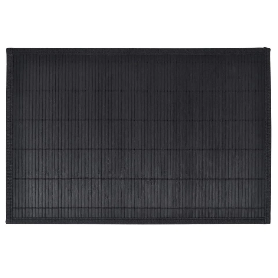 VIDAXL 6 Placemats Bamboe 30 X 45 Cm Zwart