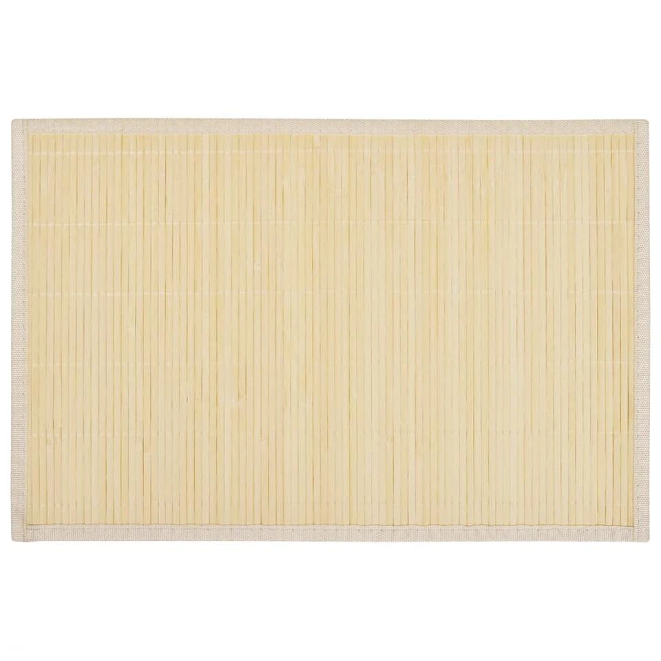 VIDAXL 6 Placemats Bamboe 30 X 45 Cm Natuurlijk