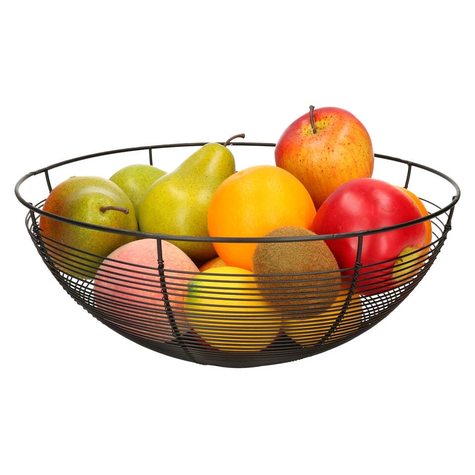 5five Fruitschaal-fruitmand - Zwart - Metaal - 32 Cm - Afbeelding 2