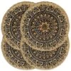 VidaXL Placemats 4 St Rond 38 Cm Jute Donkerblauw
