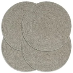 VidaXL Placemats 4 St Rond 38 Cm Katoen Effen Grijs