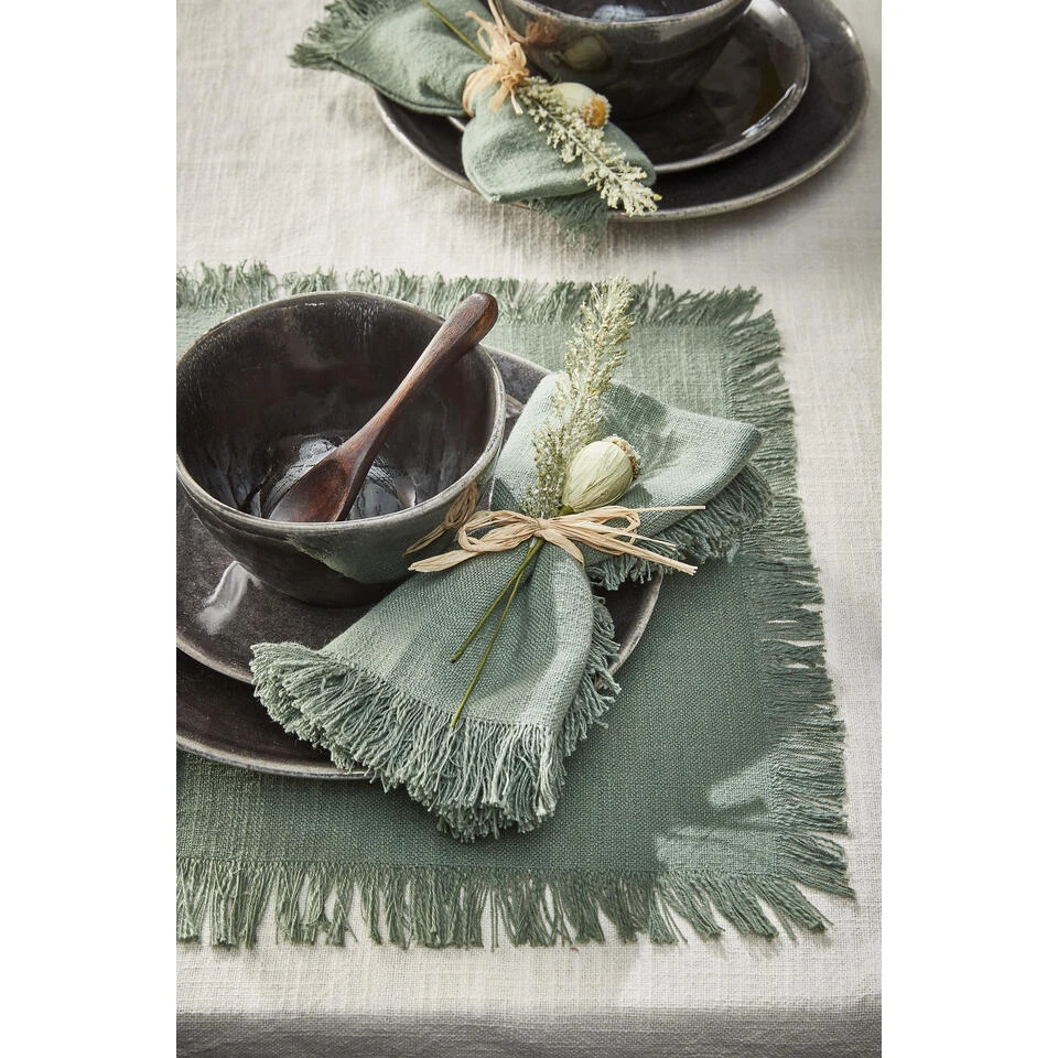 Mica Decorations Xavie Placemat Set Van 4 Groen - Afbeelding 3