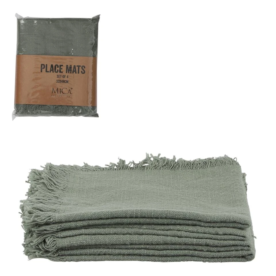 Mica Decorations Xavie Placemat Set Van 4 Groen