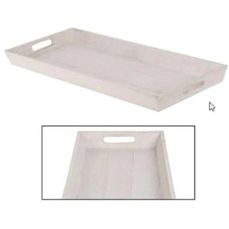 Merkloos Dienblad - Wit - Hout - 58 X 25 Cm - Afbeelding 2