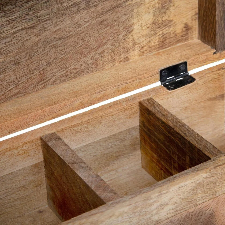 Atmos Fera Theedoos - Bruin - 4-vaks - Mango Hout - 32 X 10 Cm - Afbeelding 3