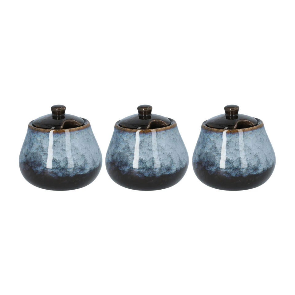 Krumble Voorraadpotten - Set Van 3 - Keramisch - Blauw - Afbeelding 2