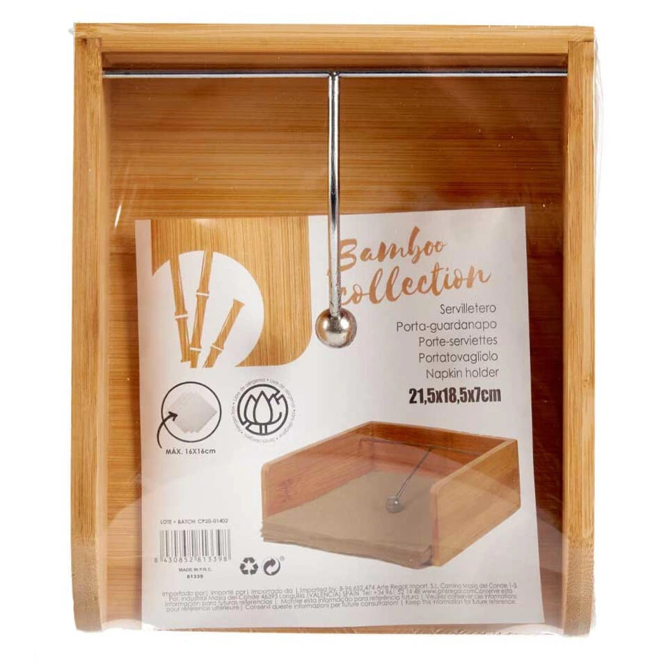 Arte R Servethouder - Bamboe - Bruin-beige - 21,5 X 19 X 7 Cm - Afbeelding 3