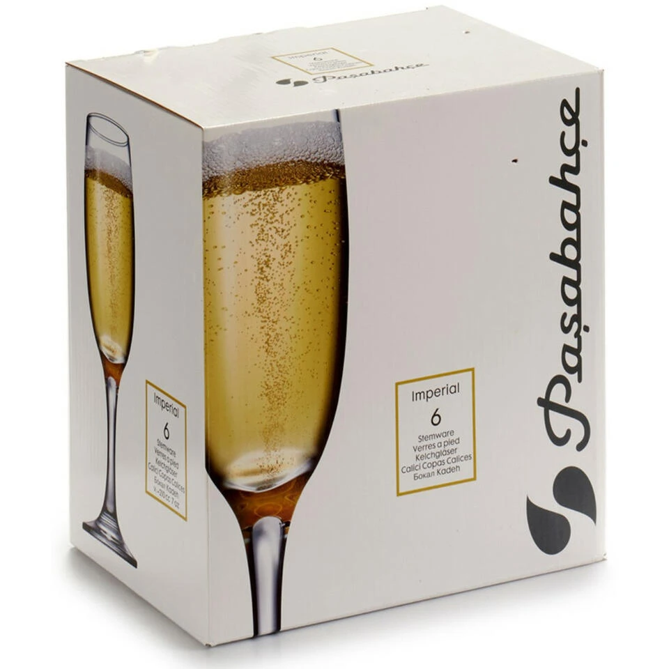 Pasabahce Prosecco/champagneglazen - Glas - Set 6x Stuks - 210 Ml - Afbeelding 4