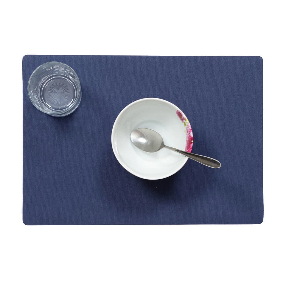 Wicotex Placemat Plain - Luxe - Donkerblauw - 43 X 30 Cm - Afbeelding 2