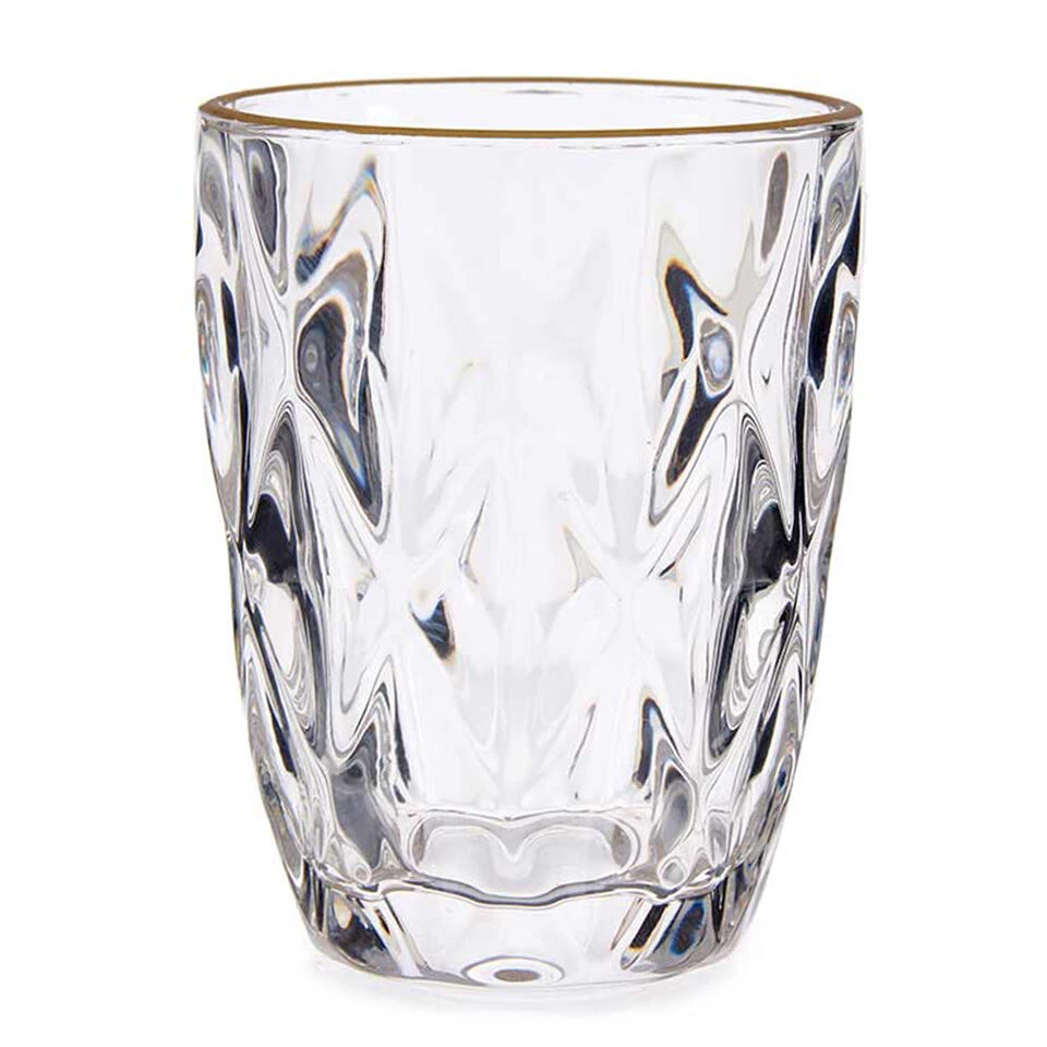 Vivalto Waterglazen/drinkglazen - Kristal Look - Gouden Rand - 270 Ml - Afbeelding 2