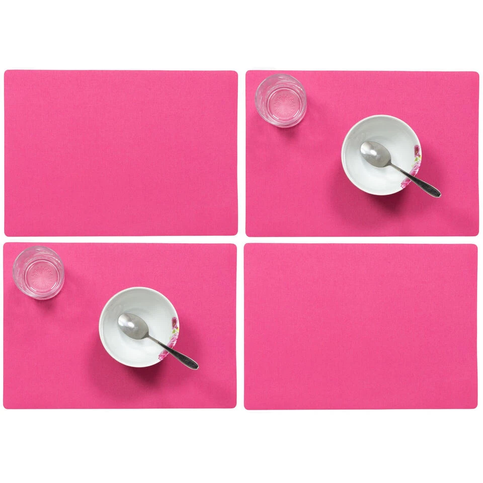 Wicotex Placemat Plain - Luxe - Fuchsia - 43 X 30 Cm - Afbeelding 3