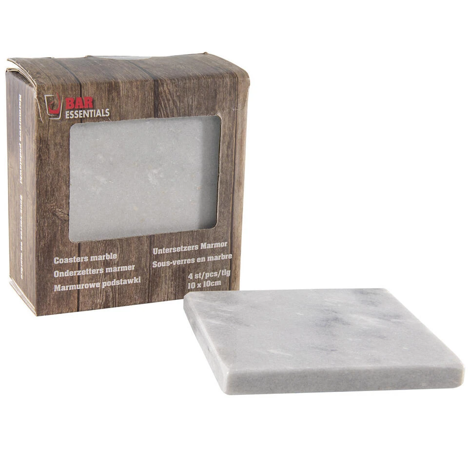 Svenska Living Glazenonderzetters - 4 Stuks - Marmer - 10 Cm - Afbeelding 2